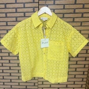 Marled Yellow Button Down Shirt Size‎ XS